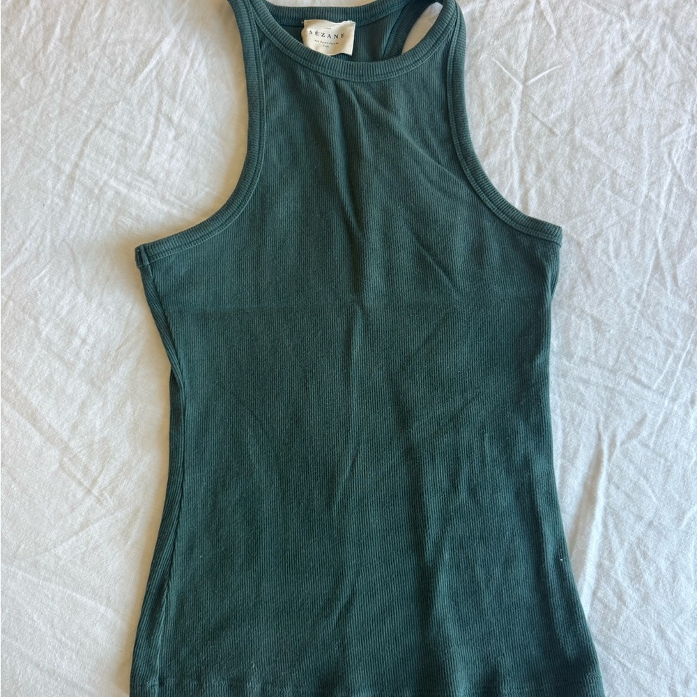 Sézane Deep Green Tank Top